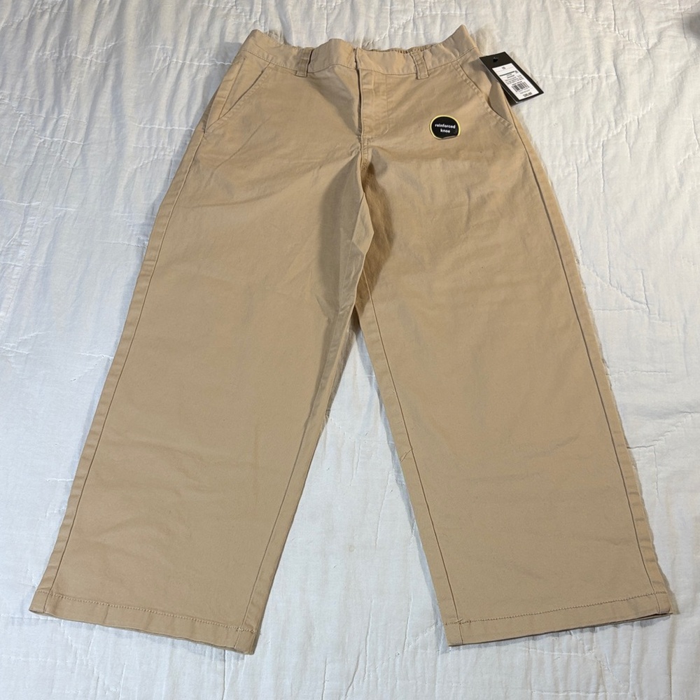 NWT Art Class Boys Relaxed Fit Chino Khaki Pants Flat Front Elastic Back Size 10